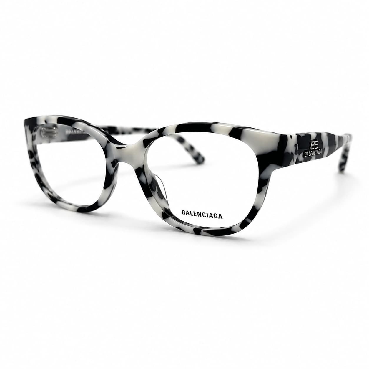 Armação RX Balenciaga Feminino BB0214O-003 PRETO BRANCO
