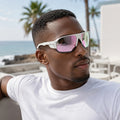 Óculos de Sol Esportivo Por Dios Modelo HP12454 - Branco - Rosa