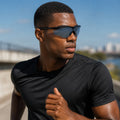 Óculos de Sol Esportivo Por Dios modelo HP 12458 - Preto - Azul Espelhado