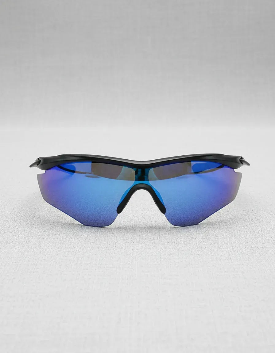 Óculos de Sol Esportivo Por Dios modelo HP 12458 - Preto - Azul Espelhado