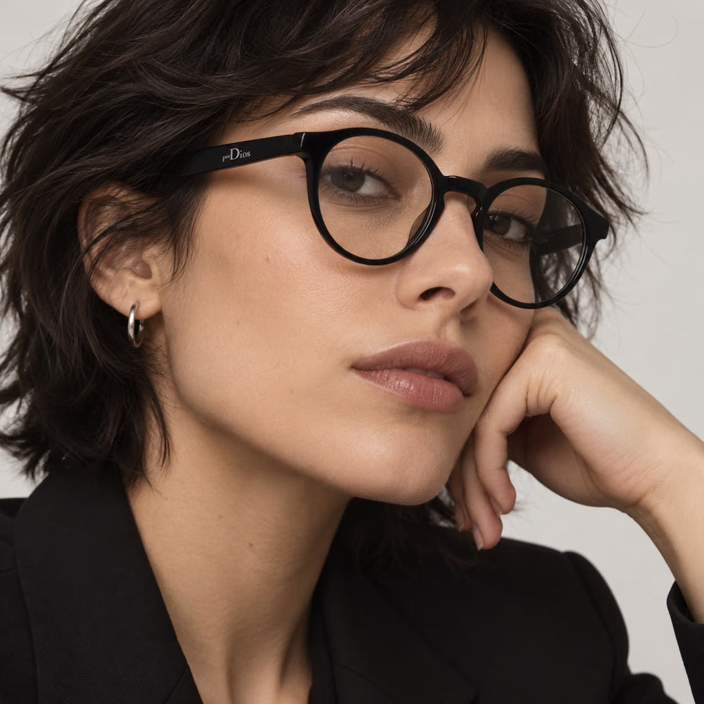 Armação Unisex PD CS1078C1 Preto Acetato  Resondo Resistente