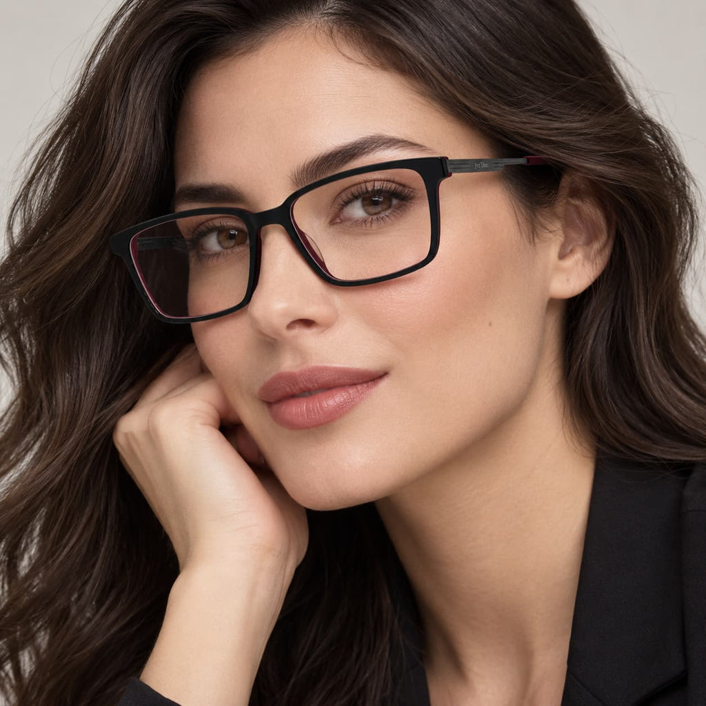 Armação Unisex PD MB4971 C1 Acetato Vermelho Preto Quadrado