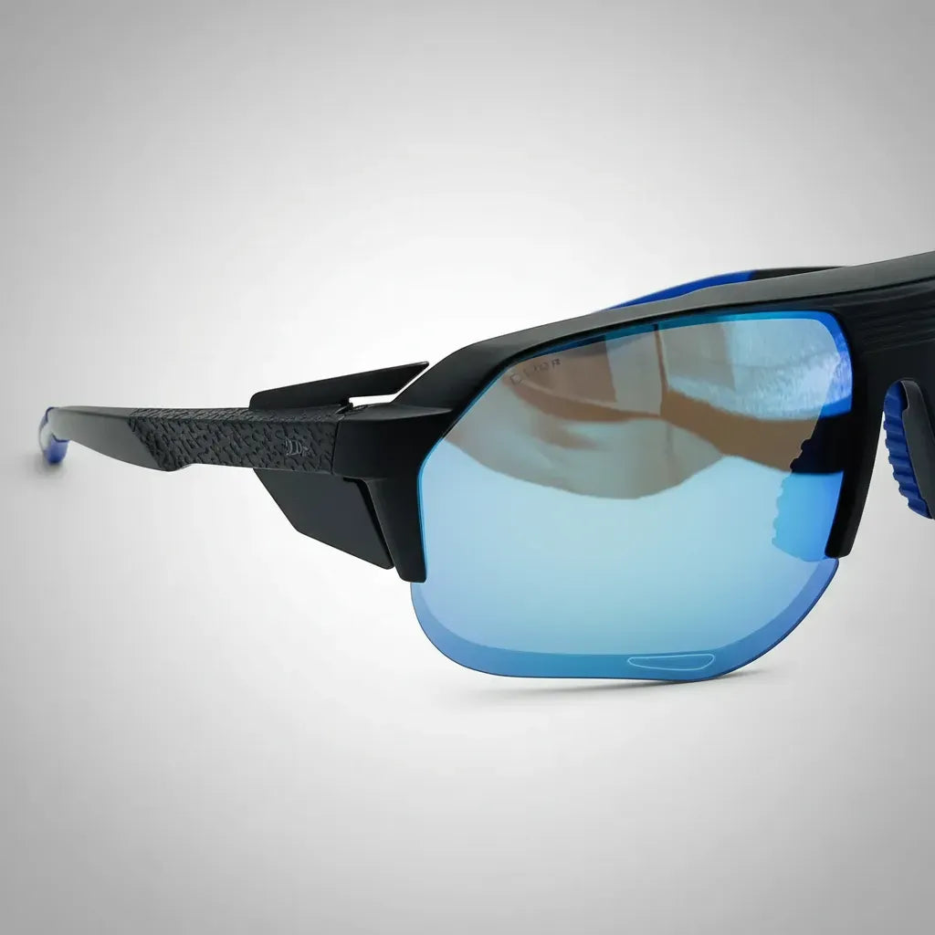 Óculos de Sol Esportivo Por Dios Modelo HP12454 - Preto - Azul Espelhado C5