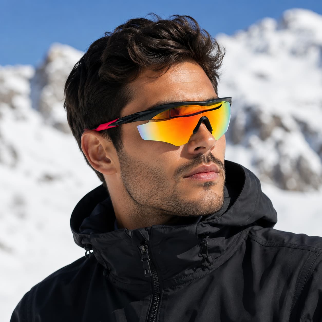 Óculos de Sol Esportivo Por Dios modelo HP 12458 - Vermelho - Laranja Espelhado