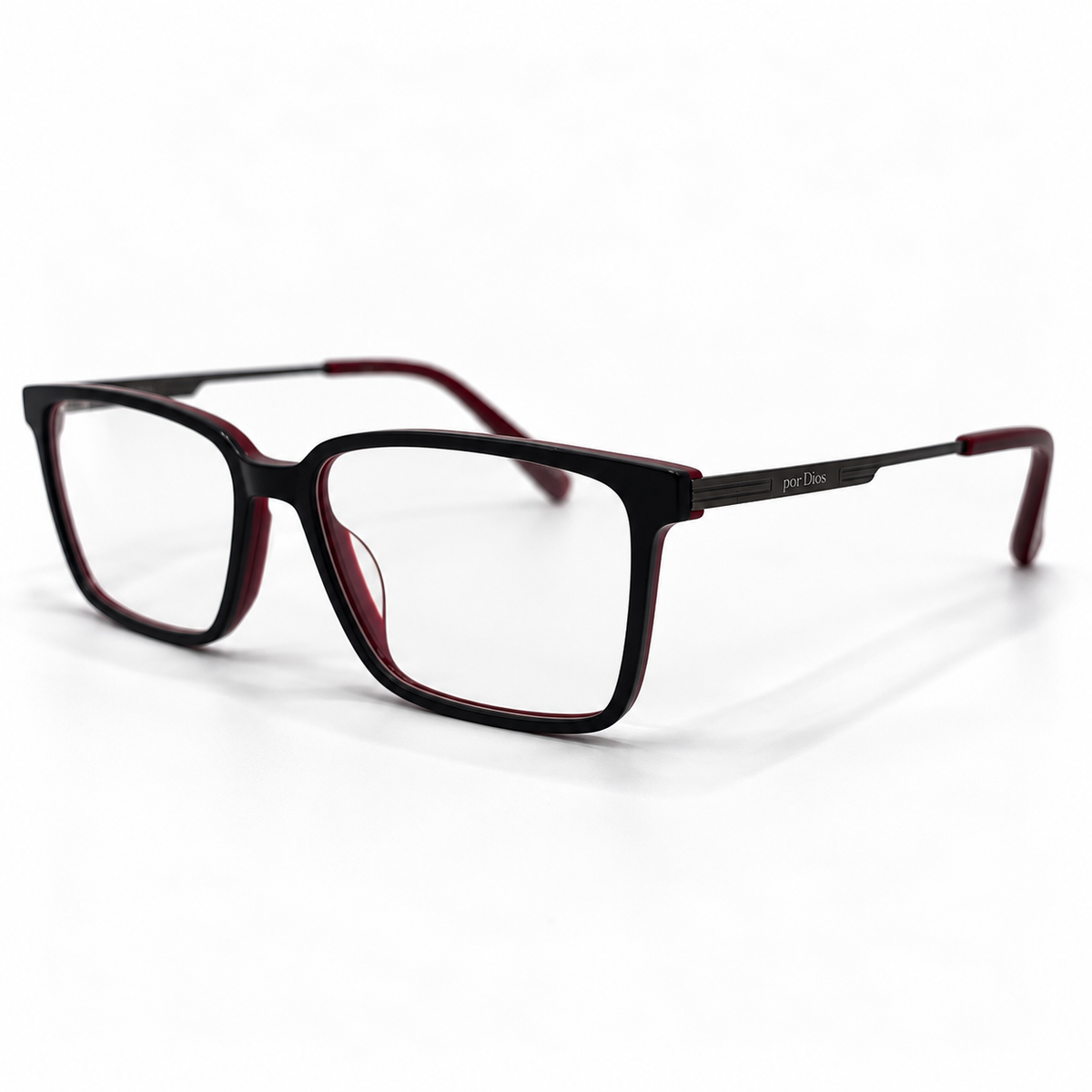 Armação Unisex PD MB4971 C1 Acetato Vermelho Preto Quadrado