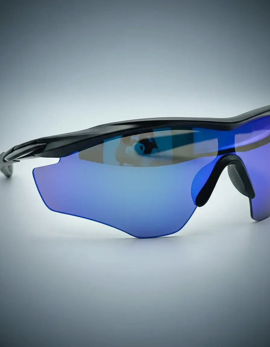 Óculos de Sol Esportivo Por Dios modelo HP 12458 - Preto - Azul Espelhado