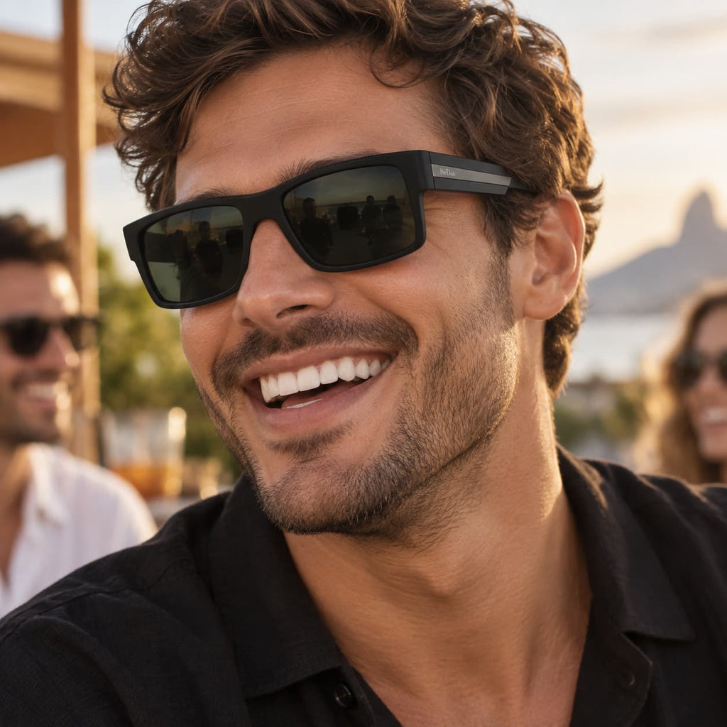 Armação Solar Masculino Por Dios MT3819S C1 Preto Acetato