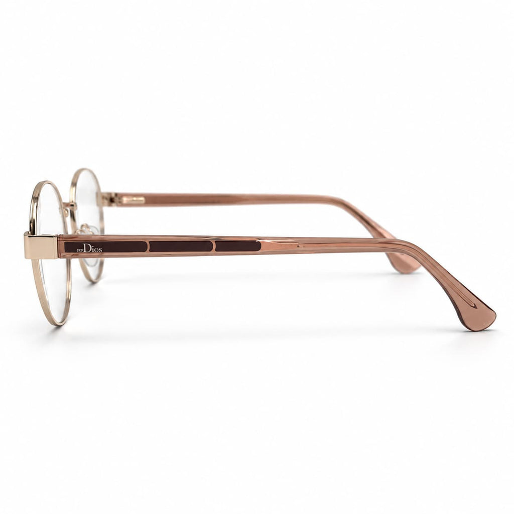Armação Feminina Óculos PD CS1109 C3 Dourado  Cafe Bege