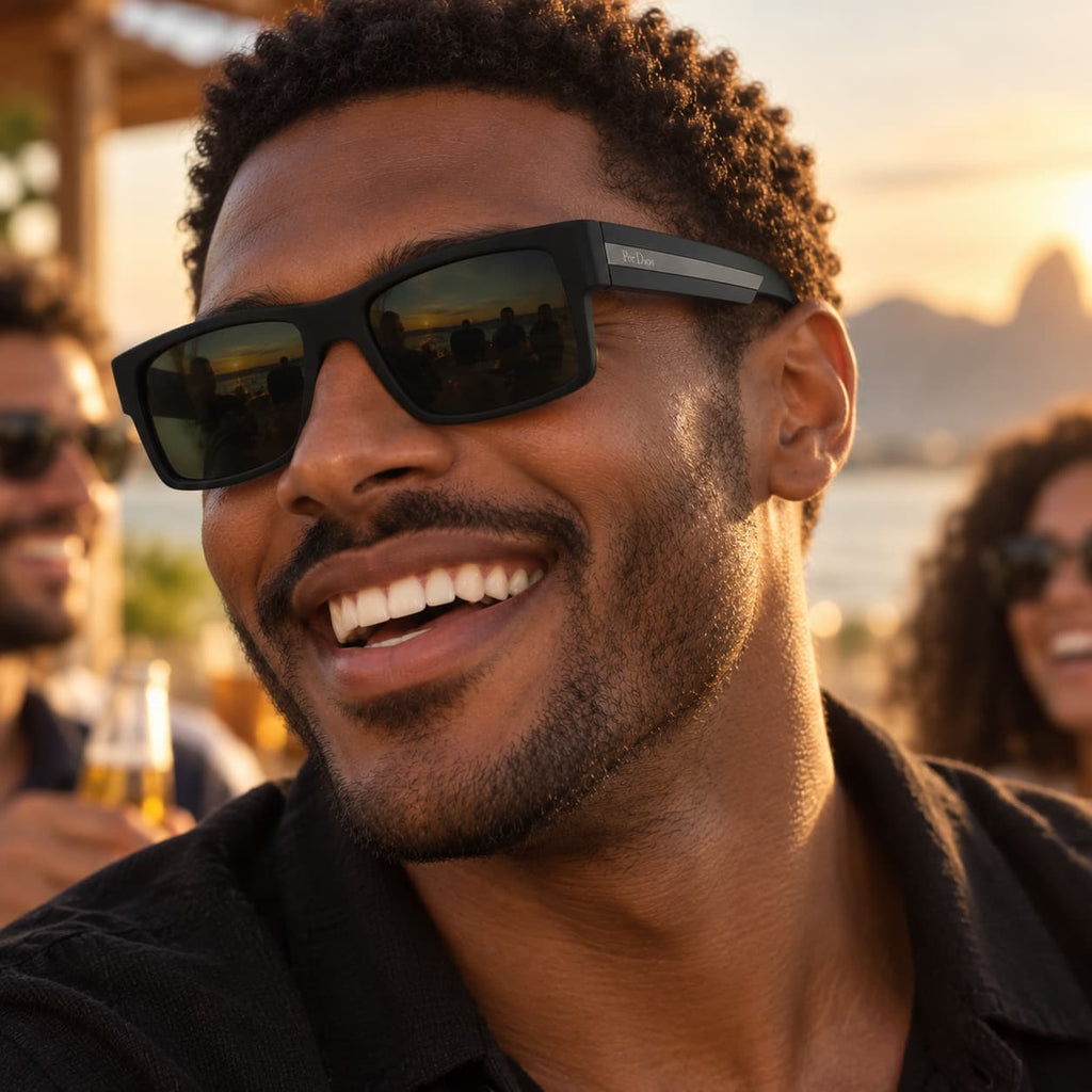 Armação Solar Masculino Por Dios MT3819S C1 Preto Acetato
