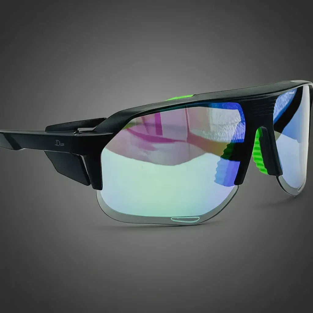 Óculos de Sol Esportivo Por Dios Modelo HP12454 - Preto - Azul Translúcido C6