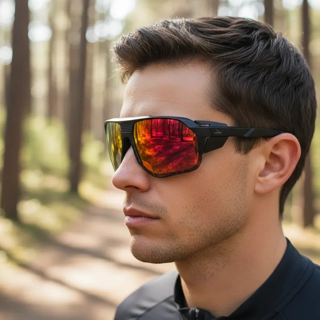 Óculos de Sol Esportivo Por Dios Modelo HP12454 - Preto - Laranja Espelhado C4