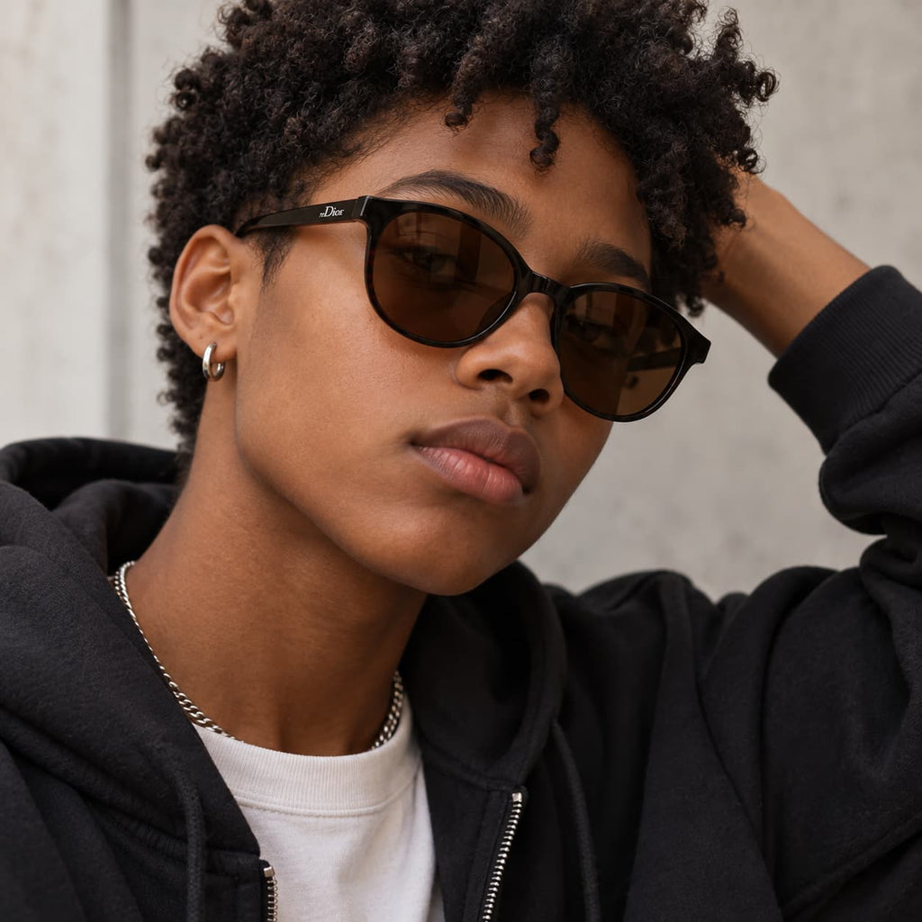 Armação Solar Unisex PD CY013 C2 Acetato Marrom Animal Preto