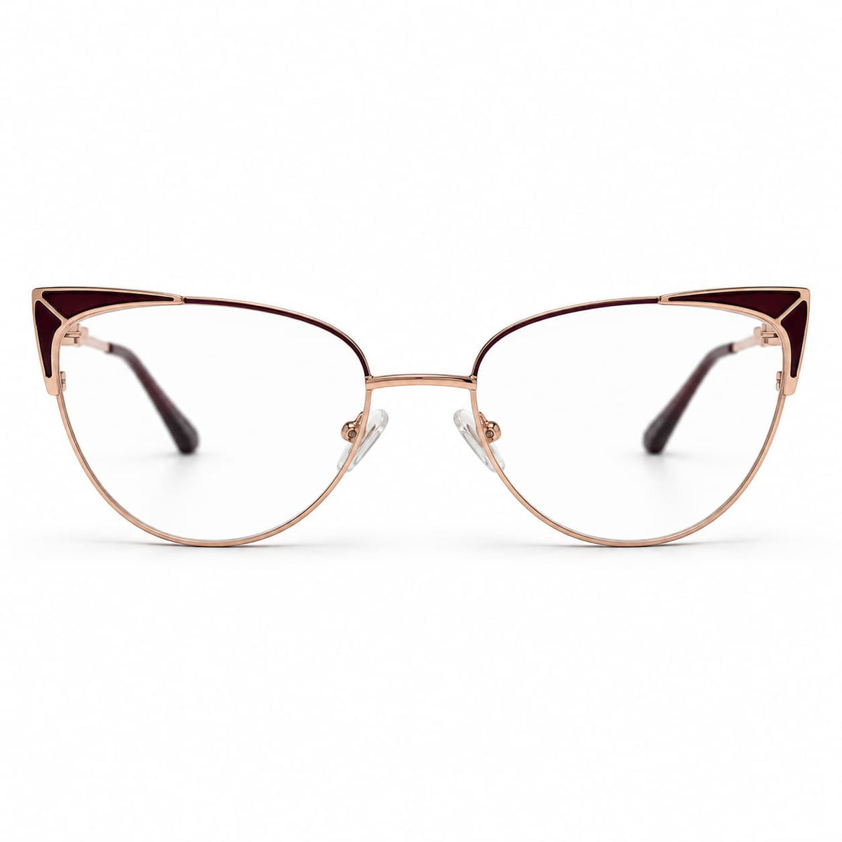Armação Feminina Óculos PD  ZF20005 C2 Dourado Vermelho