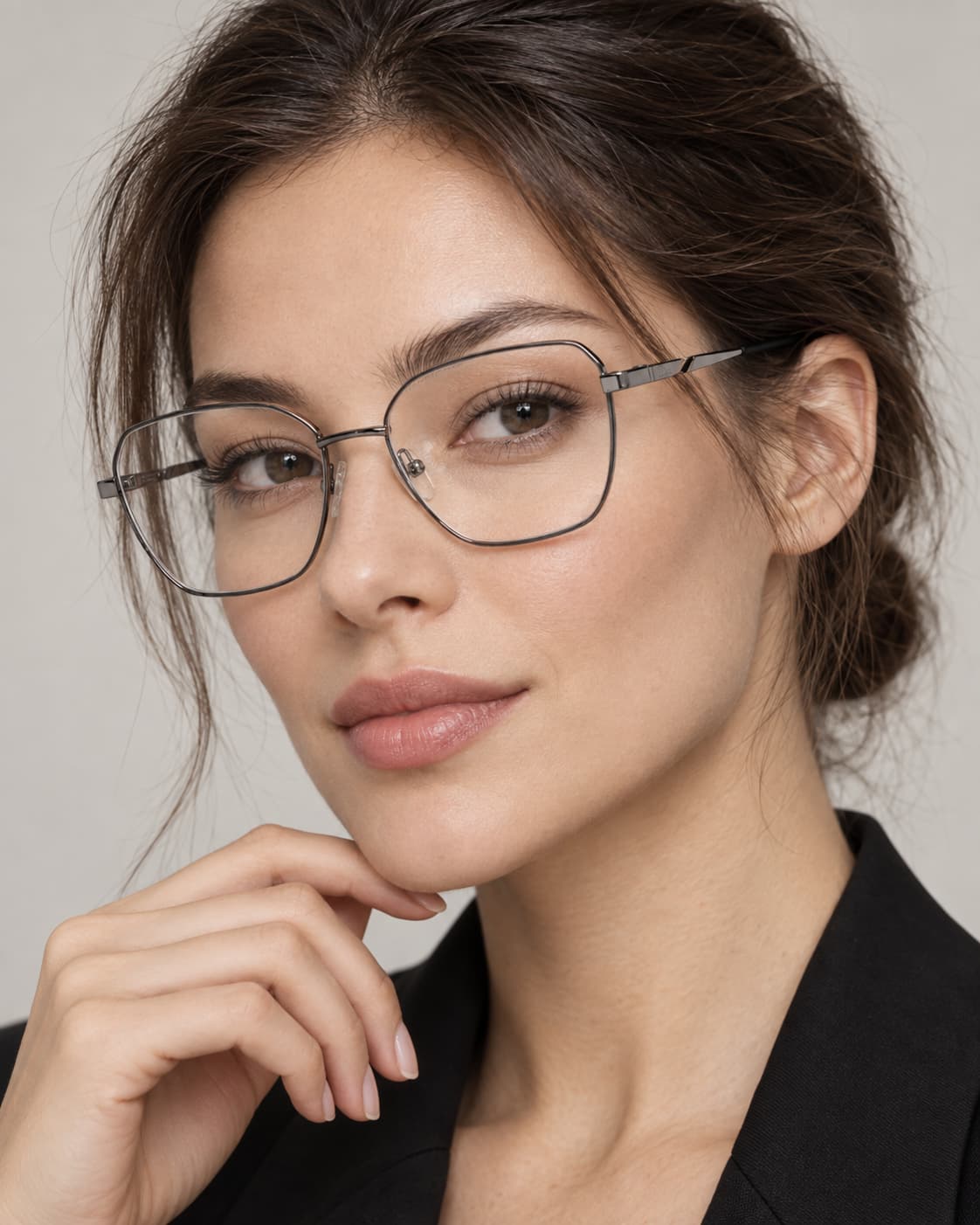 Armação Feminina Óculos PD  ZF20027 C4 Metalizado Preto