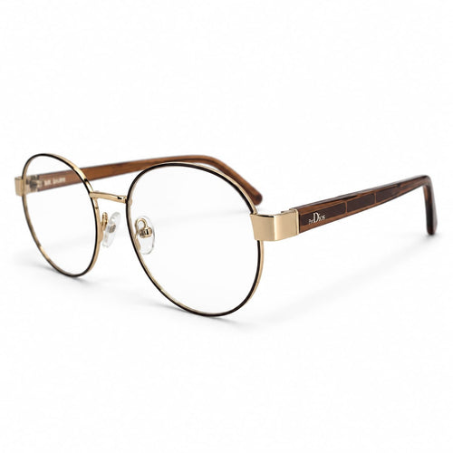 Armação Feminina Óculos PD CS1109 C3 Dourado  Cafe Bege