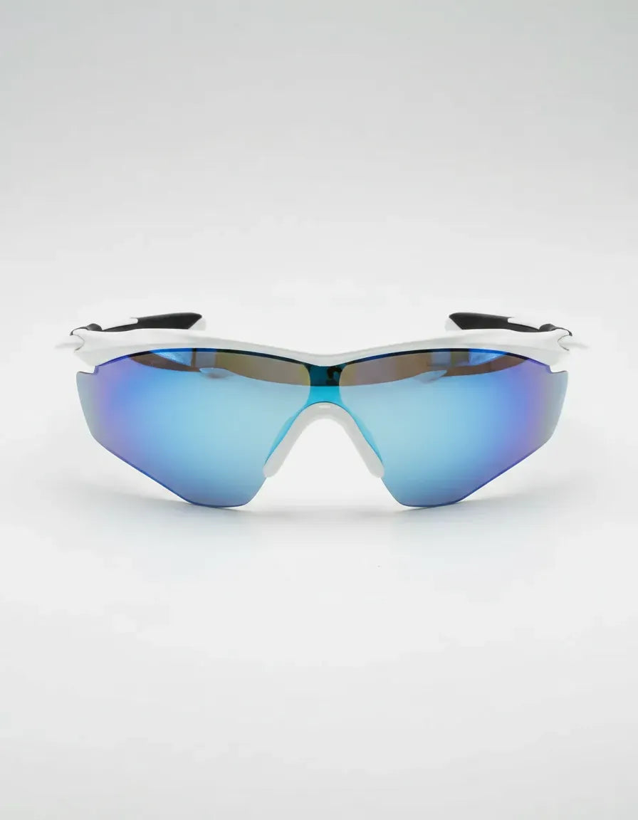 Óculos de Sol Esportivo Por Dios modelo HP 12458 - Branco - Azul Espelhado
