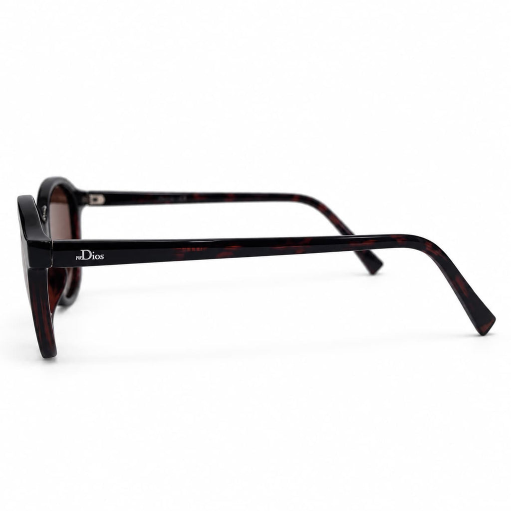 Armação Solar Unisex PD CY013 C2 Acetato Marrom Animal Preto