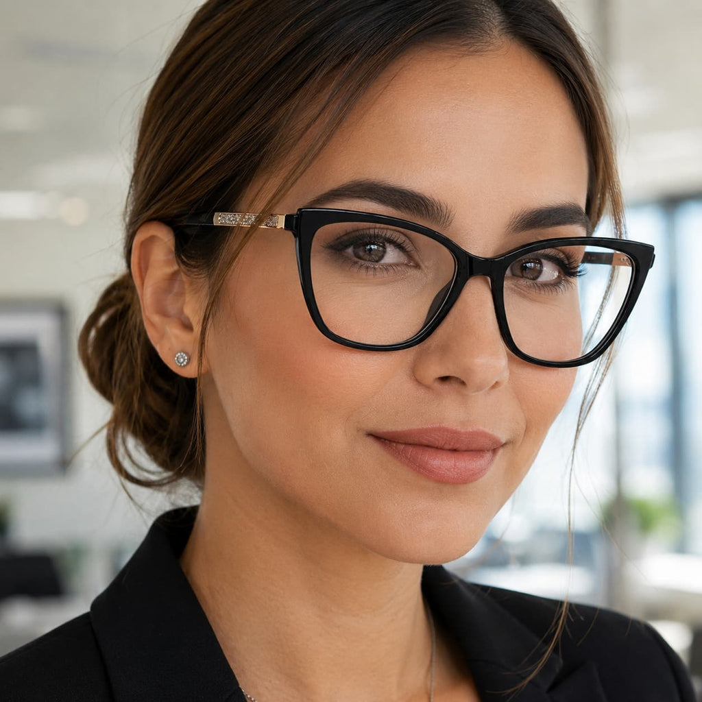 Armação Feminina Óculos PD CS1113 C1 Preto Acetato