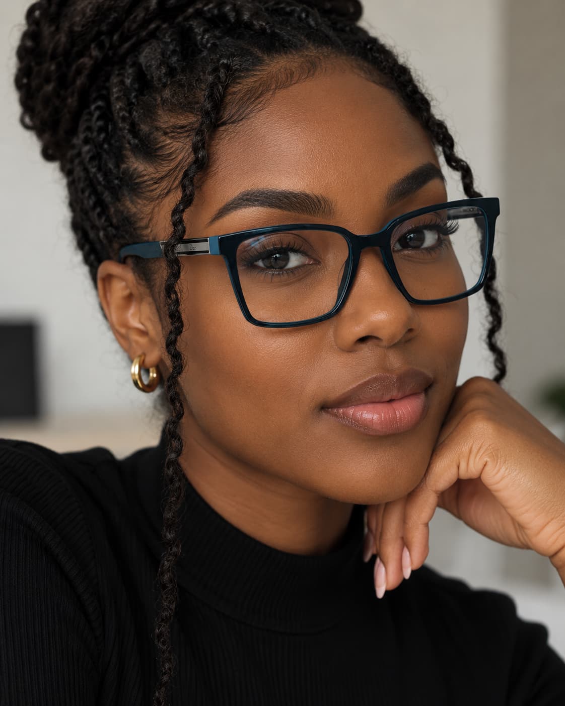 Armação Feminina Óculos PD  MB4956 C4 Preto Verde Acetato