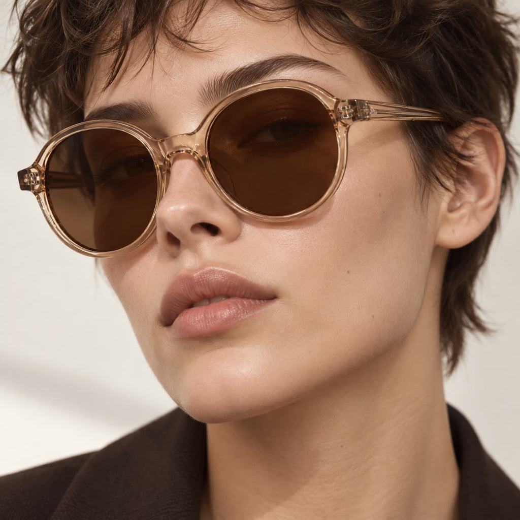 Armação Solar Unisex PD CY010 C4 Acetato Bege Resistente