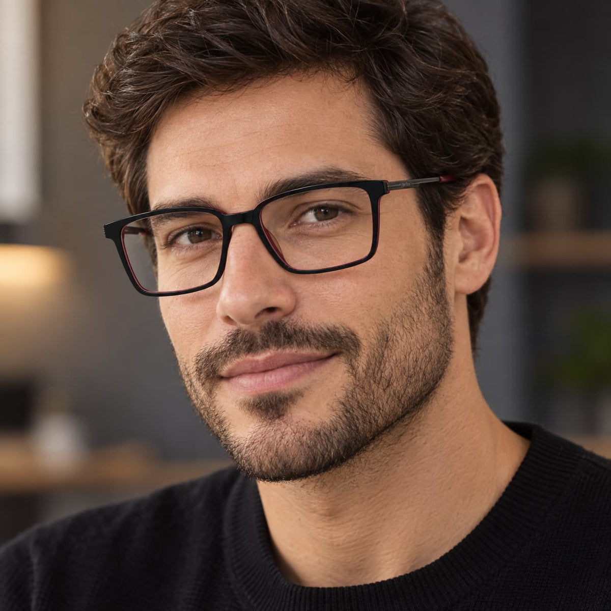 Armação Unisex PD MB4971 C1 Acetato Vermelho Preto Quadrado